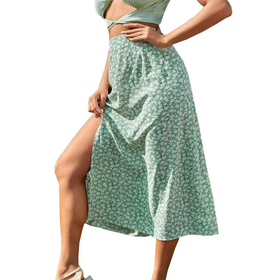 Floral A-Line Midi Skirt