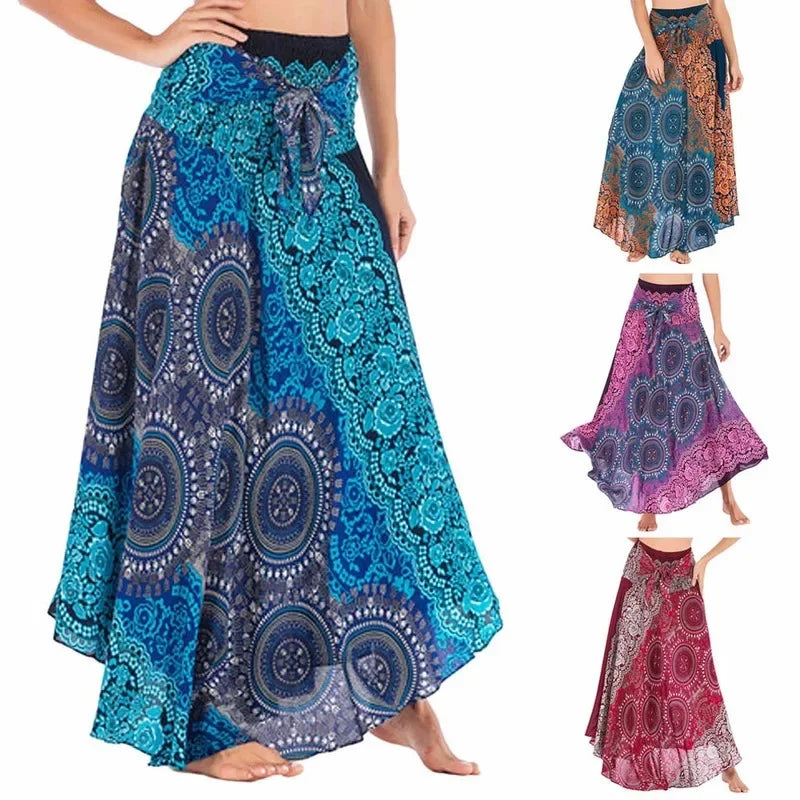 Boho Floral Long Skirt