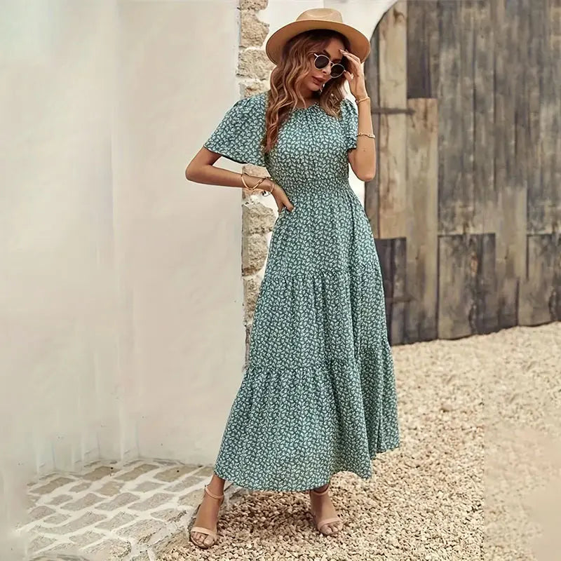 Floral Tiered Midi Dress