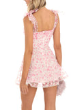 Floral Tie-Up Mini Dress