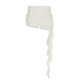 Ruffled Mesh Mini Skirt