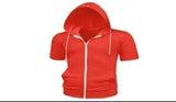 Slim Zip Short-Sleeve Hoodie