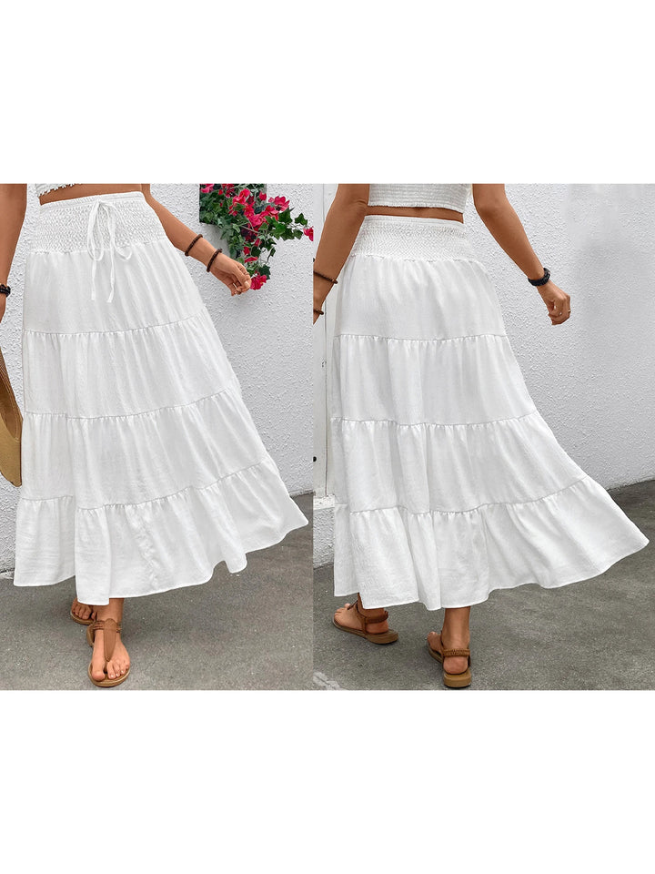 Bohemian Ruffle High-Waist Skirt