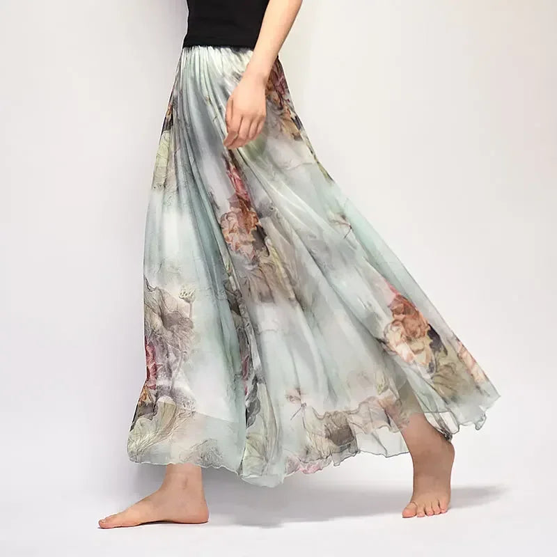 Bohemian Chiffon Long Skirt