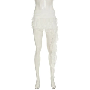 Ruffled Mesh Mini Skirt