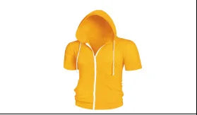 Slim Zip Short-Sleeve Hoodie