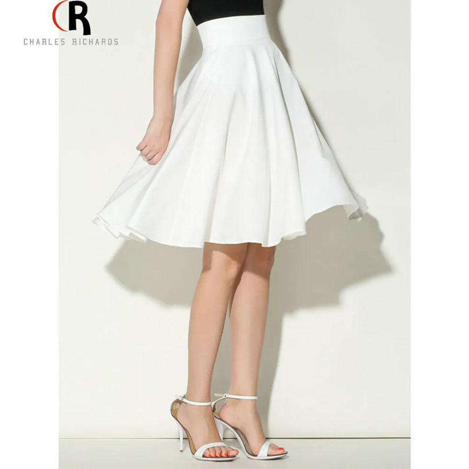 High Waist Pleated Skirt