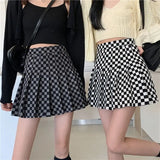 Plaid Pleated A-Line Skirt