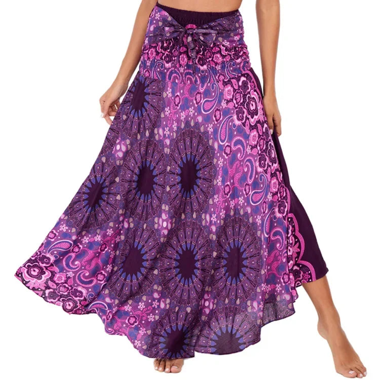 Boho Floral Long Skirt