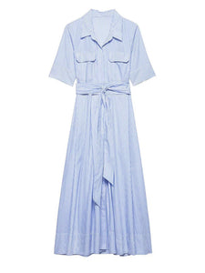 Blue Stripe Midi Dress