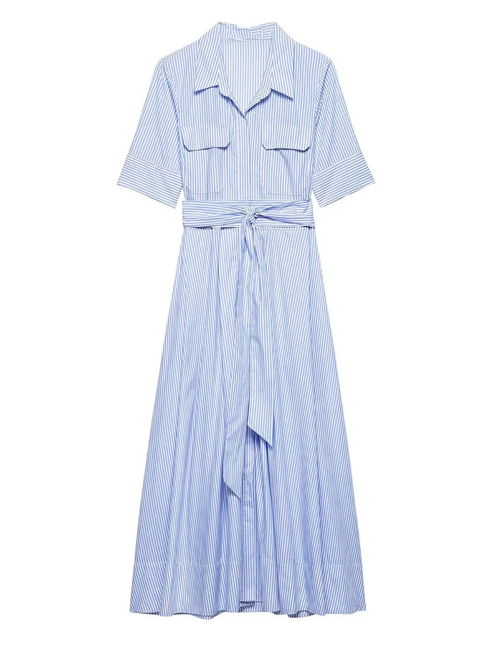 Blue Stripe Midi Dress