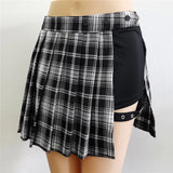 Gothic Plaid Pleated Skirt