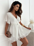 Chiffon Ruffle Mini Dress