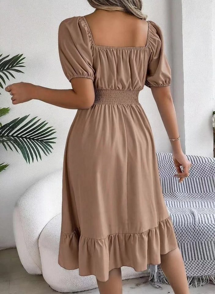 Square Neck Lotus Dress