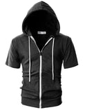 Slim Zip Short-Sleeve Hoodie