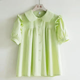 Blue Korean Spring Blouse