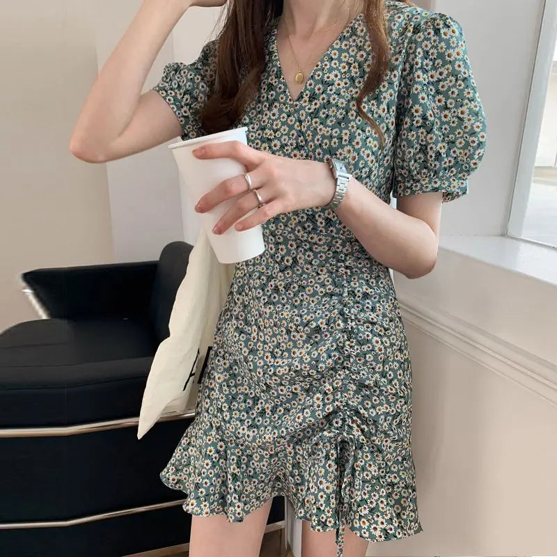 Vintage Floral Wrap Dress