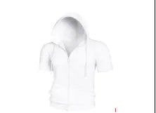 Slim Zip Short-Sleeve Hoodie