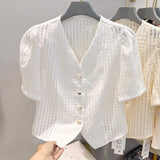 Slim Checked V-Neck Shirt