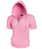 Slim Zip Short-Sleeve Hoodie