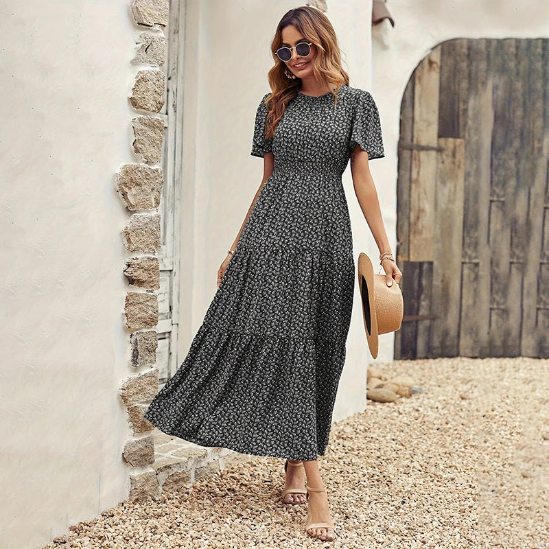 Floral Tiered Midi Dress