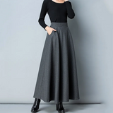 Elegant Wool A-Line Skirt