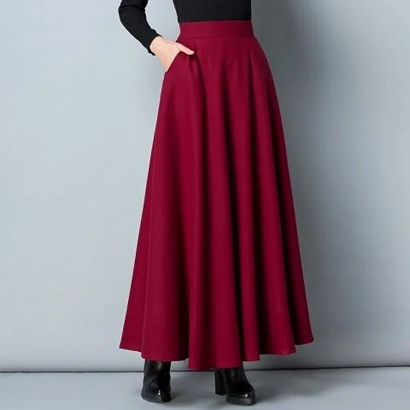 Elegant Wool A-Line Skirt