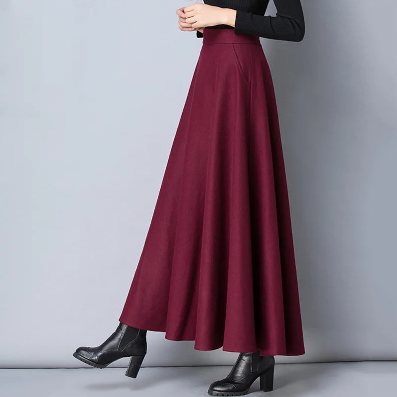 Elegant Wool A-Line Skirt
