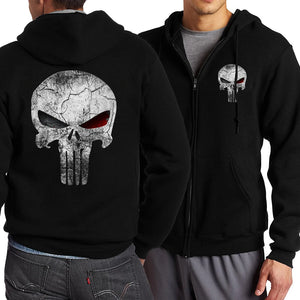 Y2K Skull Zipper Hoodie